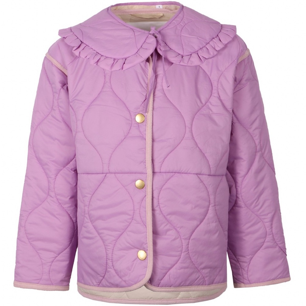 MOLO “Hailey” girls Quilted Lilac Jacket with Removable Ruffled Collar, size 12